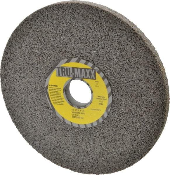 Tru-Maxx - 8" Diam x 1-1/4" Hole x 1/2" Thick, G Hardness, 46 Grit Surface Grinding Wheel - Aluminum Oxide, Type 1, Coarse Grade, 3,105 Max RPM, Vitrified Bond, No Recess - Americas Industrial Supply