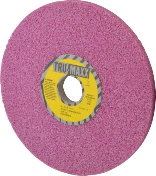 Tru-Maxx - 8" Diam x 1-1/4" Hole x 1/2" Thick, H Hardness, 46 Grit Surface Grinding Wheel - Aluminum Oxide, Type 1, Coarse Grade, 3,600 Max RPM, Vitrified Bond, No Recess - Americas Industrial Supply