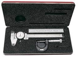 Starrett - 4 Piece, Machinist Caliper and Micrometer Tool Kit - 0 to 6 Inch Caliper, 0 to 1 Inch Micrometer - Americas Industrial Supply