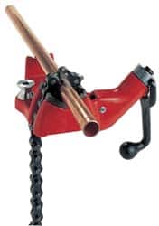 Ridgid - 1/2 to 8" Pipe Capacity, Manual Chain Vise - Bolt Down, Cast Iron, Model Number BC810 - Americas Industrial Supply