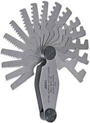 SPI - 16 Leaf, 1 to 12 TPI Range, Stainless Steel Screw Pitch Gage - 29° Thread Angle - Americas Industrial Supply