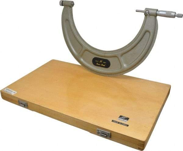 Value Collection - 9 to 10" Range, 0.0001" Graduation, Mechanical Outside Micrometer - Ratchet Stop Thimble - Americas Industrial Supply
