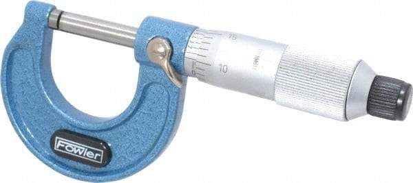 Fowler - 0 to 1" Range, 0.0001" Graduation, Mechanical Outside Micrometer - Friction Thimble, Accurate to 0.0001" - Americas Industrial Supply