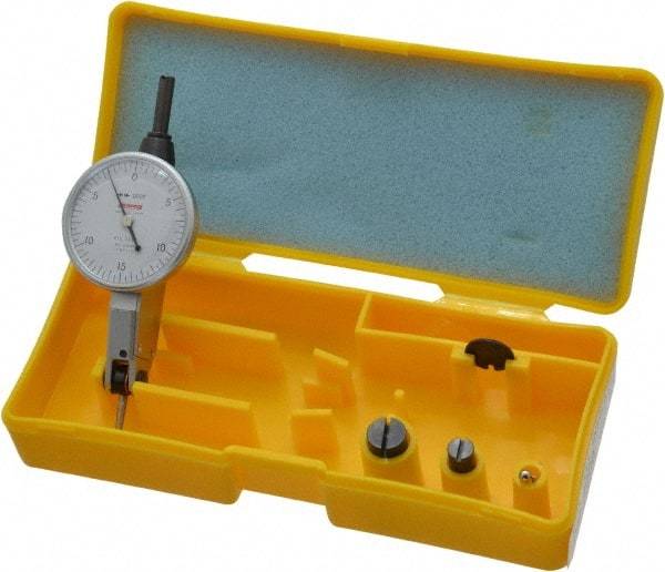 Peacock - 0.03 Inch Range, 0.0005 Inch Dial Graduation, Horizontal Dial Test Indicator - 1-3/8 Inch White Dial, 0-15-0 Dial Reading, Accurate to 0.0005 Inch - Americas Industrial Supply