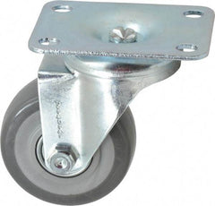 Shepherd - 3" Diam x 1-1/4" Wide x 4-1/4" OAH Top Plate Mount Swivel Caster - Polyurethane, 185 Lb Capacity, Ball Bearing, 2-5/8 x 3-3/4" Plate - Americas Industrial Supply