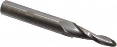 Onsrud - 1/4" Cutting Diam x 1-3/8" Length of Cut, 2 Flute, Upcut Spiral Router Bit - Uncoated, Right Hand Cut, Solid Carbide, 4" OAL x 1/2" Shank Diam, Ball End Taper - Americas Industrial Supply