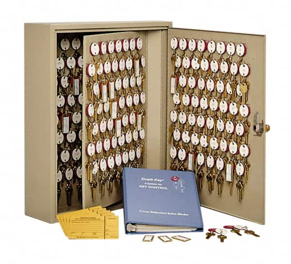 MMF - 180 Keys, Tan Two Tag Key Cabinet - 16-1/2" Wide x 16-1/2" Deep x 20-1/2" High - Americas Industrial Supply