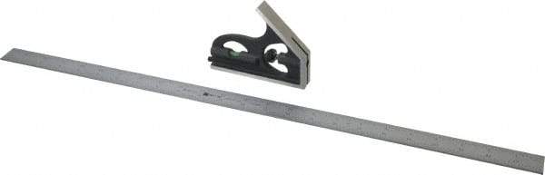 TESA Brown & Sharpe - 2 Piece, 24" Combination Square Set - 1/16, 1/32, 1/64 & 1/8" (4R) Graduation, Hardened Steel Blade, Hardened Steel Square Head - Americas Industrial Supply