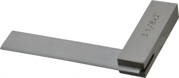 Value Collection - 3-1/8" Blade Length, 2" Base Length Steel Square - 0.0003" Accuracy, Beveled Edge - Americas Industrial Supply