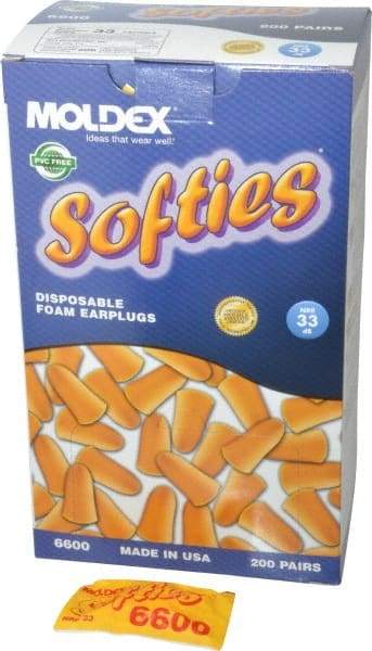 Moldex - Disposable, Uncorded, 33 dB, Taper End Earplugs - Orange, 200 Pairs - Americas Industrial Supply