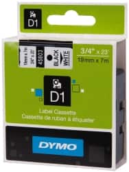 Dymo - 276" Long, Black Label Tape - 3/4" Wide, 23' Long - Americas Industrial Supply