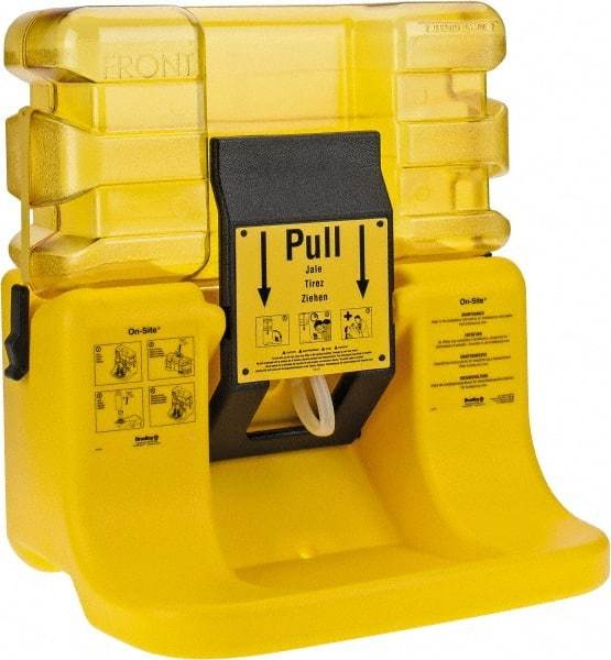 Bradley - 7 Gallon, 0.4 GPM Flow Rate at 30 PSI, Gravity Fed Polycarbonate, Portable Eye Wash Station - 15 Min Duration, 22 Inch Wide x 18-1/2 Inch Deep x 24-3/8 Inch High - Americas Industrial Supply
