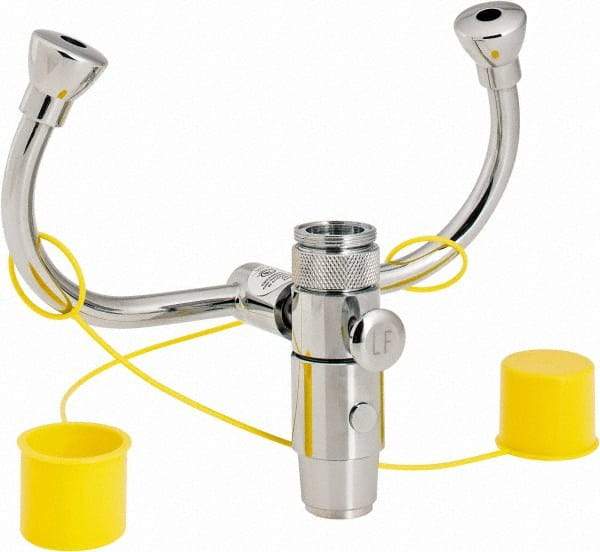 Bradley - Faucet Mount, Stainless Steel Bowl, Eyewash Station - 3/8" Inlet, 30 to 90 psi Flow, 0.4 GPM Flow Rate - Americas Industrial Supply