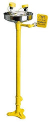Bradley - Pedestal Mount, Plastic Bowl, Eye & Face Wash Station - 1/2" Inlet, 30 to 90 psi Flow, 3 GPM Flow Rate - Americas Industrial Supply