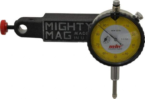 Value Collection - 0.001" Graduation, 0-100 Dial Reading, Dial Indicator & Base Kit - 4-1/2" Base Length x 1" Base Width x 1-1/4" Base Height, 2.2" Dial Diam - Americas Industrial Supply