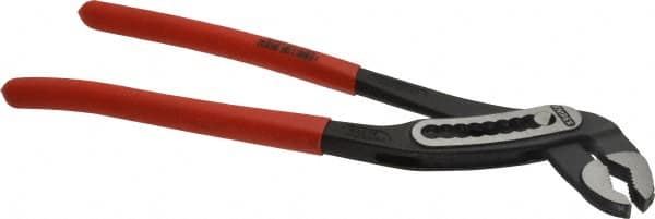 Knipex - 12" OAL, 2-3/4" Max Capacity, 9 Position Water Pump Tongue & Groove Pliers - Self-Gripping V-Jaws, Alligator Jaw Head, Plastic Dipped Handles - Americas Industrial Supply