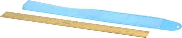 Fowler - 12" Long, 1/100, 1/64, 1/32, 1/10" Graduation, Rigid Steel Rule - 5R Graduation Style, 1" Wide, Yellow, Titanium Finish - Americas Industrial Supply
