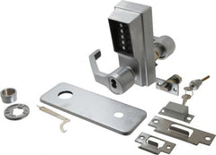 Kaba Access - Heavy Duty Combination Entry Lever Lockset with Key Override - 2-3/4" Back Set, 6 or 7 Pin Length Best & Compatible Cylinder (Core Not Included), Satin Chrome Finish - Americas Industrial Supply