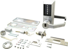 Kaba Access - Heavy Duty Combination Entry Lever Lockset with Key Override - 2-3/4" Back Set, 6 or 7 Pin Length Best & Compatible Cylinder (Core Not Included), Satin Chrome Finish - Americas Industrial Supply