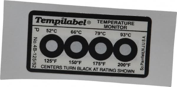 Tempil - 52/66/79/93°C Temp Indicating Label - Americas Industrial Supply