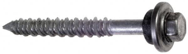 Made in USA - 1/4" Diam, 1-3/4" Length Under Head, Hex Drive, Concrete Screw & Masonry Fastener - Stainless Steel, Silver Climaseal Finish, Includes Drill Bit - Americas Industrial Supply