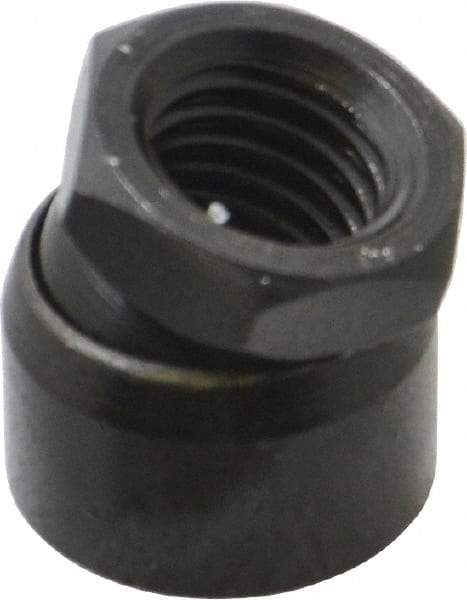 TE-CO - 5/8-11, 1" Pad Diam, Uncoated Bottom, Steel Toggle Pad - 9/16 Depth, 1-1/16" OAL, 7/8" Width Across Flats, Black Oxide Coated, Grade 12L14, 10° Swivel Angle - Americas Industrial Supply