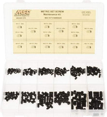 Value Collection - 375 Piece, M3 to M8, Steel Set Screw Assortment - Hex Head, Hex Socket Drive, 3 to 16mm Long - Americas Industrial Supply