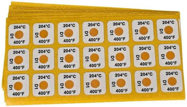 Tempil - 204°C Temp Indicating Label - 1 Rating - Americas Industrial Supply