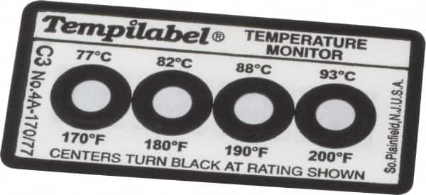 Tempil - 77/82/88/93°C Temp Indicating Label - 4 Ratings - Americas Industrial Supply