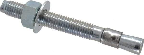 Red Head - 1/2 Inch Diameter, 1/2-13 Inch Thread, 4-1/2 Inch Overall Length, Grade 3, Wedge Expansion Concrete Anchor - Steel, Zinc Plated, 3 Inch Thread Length, Tie Wire Head, 1/2 Inch Drill - Americas Industrial Supply