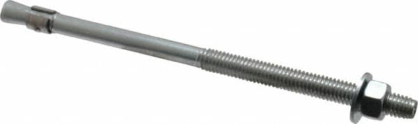 Red Head - 3/8 Inch Diameter, 3/8-16 Inch Thread, 7 Inch Overall Length, Grade 3, Wedge Expansion Concrete Anchor - Steel, Zinc Plated, 3-7/8 Inch Thread Length, Tie Wire Head, 3/8 Inch Drill - Americas Industrial Supply