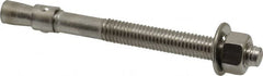 Red Head - 1/2" Diam, 1/2" Drill, 5-1/2" OAL, 1" Min Embedment Wedge Expansion Concrete Anchor - 304 Stainless Steel, Hex Nut Head, Hex Drive, 3" Thread Length - Americas Industrial Supply