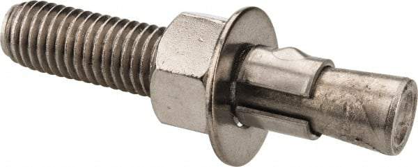 Red Head - 5/8" Diam, 5/8" Drill, 3-1/2" OAL, 5/8" Min Embedment Wedge Expansion Concrete Anchor - 304 Stainless Steel, Hex Nut Head, Hex Drive, 1-3/4" Thread Length - Americas Industrial Supply