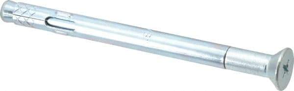 Red Head - 3/8" Diam, 3/8" Drill, 5" OAL, Sleeve Concrete Anchor - Steel, Zinc-Plated Finish, Flat Head, Phillips Drive - Americas Industrial Supply