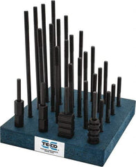TE-CO - 38 Piece, 5/16-18 Stud, 3/8" T Slot, T Nut & Stud Kit - 5/8" T-Slot Nut Width, 3, 4, 5, 6, 7, 8" Stud Lengths - Americas Industrial Supply