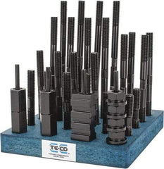 TE-CO - 38 Piece, 1/2-13 Stud, 9/16" T Slot, T Nut & Stud Kit - 7/8" T-Slot Nut Width, 3, 4, 5, 6, 7, 8" Stud Lengths - Americas Industrial Supply