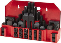 Value Collection - 52 Piece Fixturing Step Block & Clamp Set with 1" Step Block, 9/16" T-Slot, 1/2-13 Stud Thread - 7/8" Nut Width, 3, 4, 5, 6, 7 & 8" Stud Lengths - Americas Industrial Supply