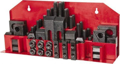 Value Collection - 52 Piece Fixturing Step Block & Clamp Set with 1" Step Block, 3/4" T-Slot, 5/8-11 Stud Thread - 1-1/4" Nut Width, 3, 4, 5, 6, 7 & 8" Stud Lengths - Americas Industrial Supply