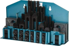 TE-CO - 52 Piece Fixturing Step Block & Clamp Set with 1" Step Block, 9/16" T-Slot, 1/2-13 Stud Thread - 7/8" Nut Width, 3, 4, 5, 6, 7 & 8" Stud Lengths - Americas Industrial Supply