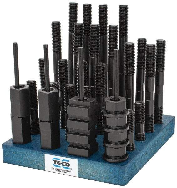 TE-CO - 41 Piece, 5/8-11 Stud, T Nut & Stud Kit - 3, 4, 5, 6, 7, 8" Stud Lengths - Americas Industrial Supply