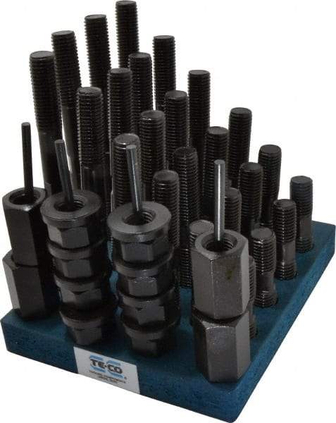 TE-CO - 41 Piece, 3/4-10 Stud, T Nut & Stud Kit - 3, 4, 5, 6, 7, 8" Stud Lengths - Americas Industrial Supply