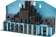 TE-CO - 52 Piece Fixturing Step Block & Clamp Set with 25mm Step Block, 16mm T-Slot, M12x1.75 Stud Thread - 25mm Nut Width, 80, 110, 125, 150, 175 & 200mm Stud Lengths - Americas Industrial Supply