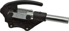 De-Sta-Co - 16,000 Lb Load Capacity, Flanged Base, Carbon Steel, Standard Straight Line Action Clamp - 4 Mounting Holes, 0.41" Mounting Hole Diam, 0.99" Plunger Diam, Straight Handle - Americas Industrial Supply
