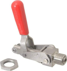 De-Sta-Co - 700 Lb Load Capacity, Mounting Plate Base, Stainless Steel, Standard Straight Line Action Clamp - 0.62" Plunger Diam, Straight Handle - Americas Industrial Supply