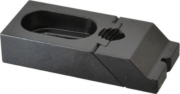 TE-CO - 3-5/16" OAL x 1-1/2" Overall Width, Low Grip Nose, Steel Manual Edge Clamp - Black Oxide Coating, 3/4" High, 1/2" Socket Cap Screw Slot, 3/4" Travel - Americas Industrial Supply