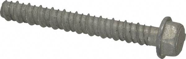 Red Head - 1/2" Diam, 4" Length Under Head, Hex Drive, Concrete Screw & Masonry Fastener - Steel, Zinc-Plated Finish - Americas Industrial Supply