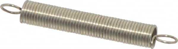 Made in USA - 1/4" OD, 3.01 Lb Max Load, 3-3/16" Max Ext Len, 0.028" Wire Diam Extension Spring - 1.76 Lb/In Rating - Americas Industrial Supply