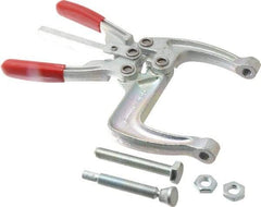 De-Sta-Co - 5337.87 N Load Capacity, 2.56" Throat Depth, 9.15" OAL, Carbon Steel, C Style Plier Clamp - 5.98" Max Jaw Capacity, M10x1.5 Spindle, 5.98" Open Throat Height, Red Handle, Spindle End - Americas Industrial Supply