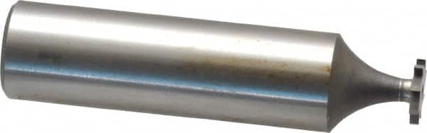Made in USA - 5/16" Diam x 3/64" Face Width, High Speed Steel, 8 Teeth, Shank Connection Woodruff Keyseat Cutter - Uncoated, 2-1/16" OAL x 1/2" Shank, Straight Teeth - Americas Industrial Supply