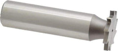 Made in USA - 3/4" Diam x 5/64" Face Width, High Speed Steel, 10 Teeth, Shank Connection Woodruff Keyseat Cutter - Uncoated, 2-1/8" OAL x 1/2" Shank, Straight Teeth - Americas Industrial Supply